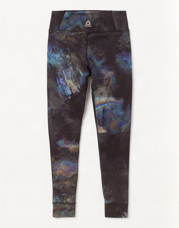 Leggings Reebok da donna UK 12 Medium Black Tie Dye