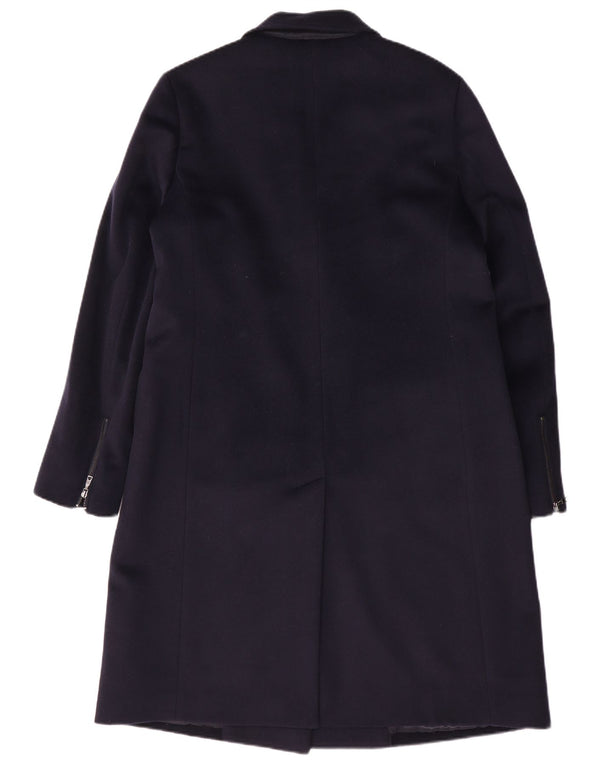 Jaeger Manteau double boutonnage surdimensionné pour femme UK 10 Petite laine bleu marine