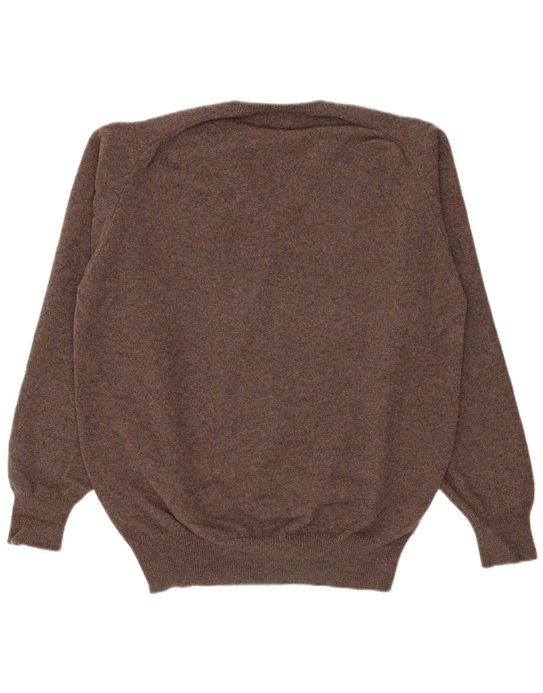 William Lockie Maglione da uomo con scollo a V in lana d'agnello marrone medio