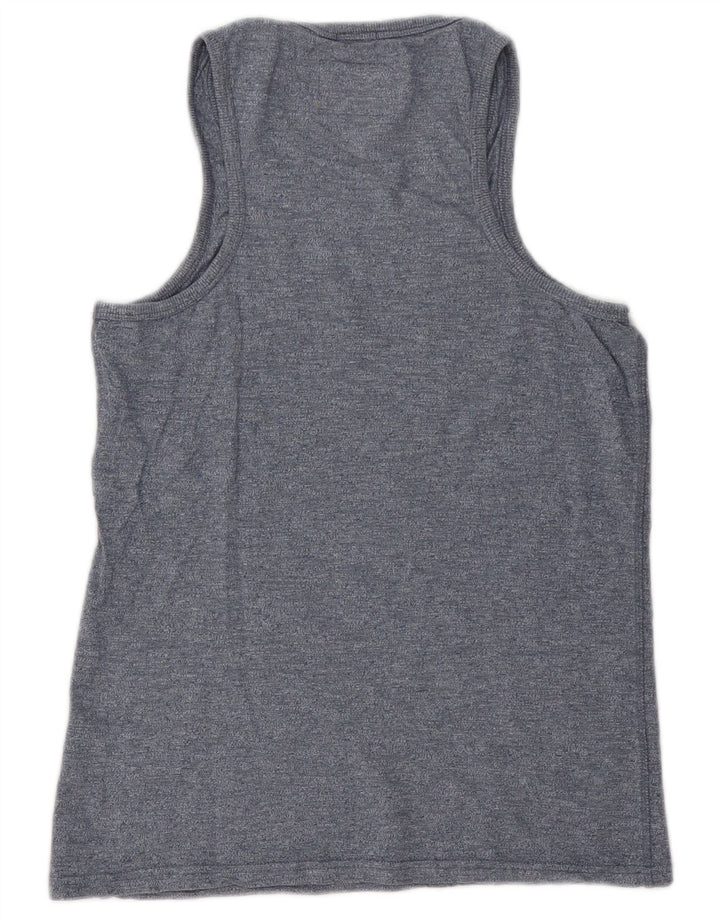 Superdry Mens Vest Top Small Navy Blue Flecked Cotton