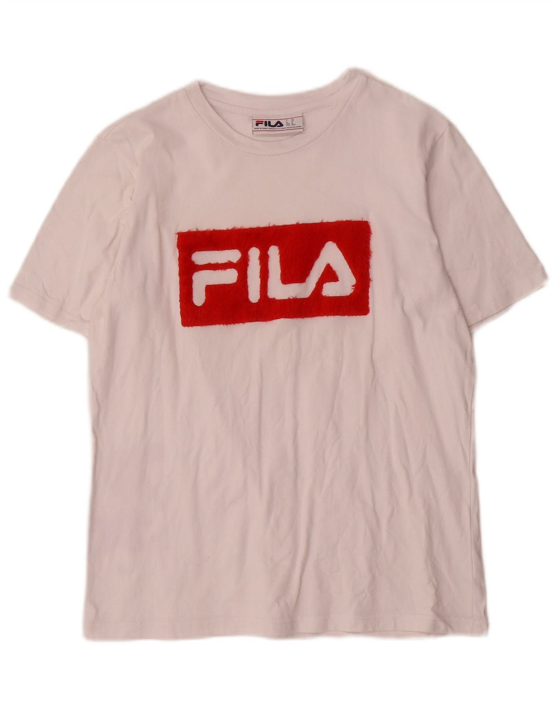 Fila T-shirt graphique pour femme UK14 en coton blanc moyen