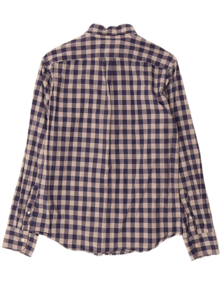 J. CREW Slim-Hemd für Herren, Größe S, marineblau, Gingham-Baumwolle