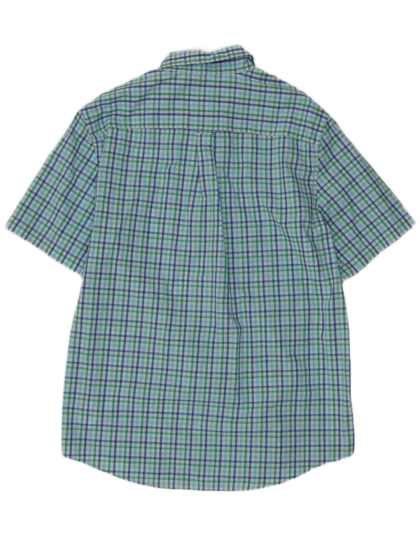 Camisa masculina de manga curta Chaps grande algodão guingão multicolorido