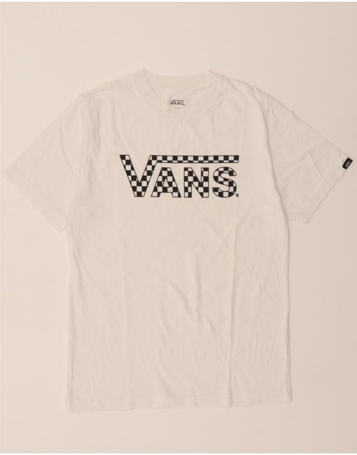 VANS Womens Graphic T-Shirt Top UK 12 Medium White Cotton Vintage Vans and Second-Hand Vans from Messina Hembry 