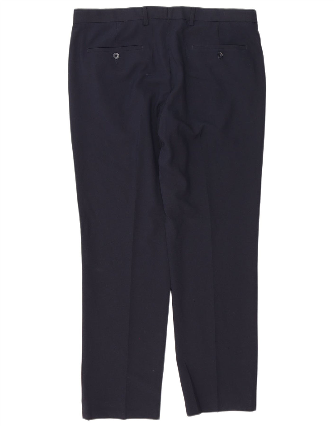 Marks & Spencer Mens Regular Fit Chino Trousers W36 L31 Navy Blue Polyester