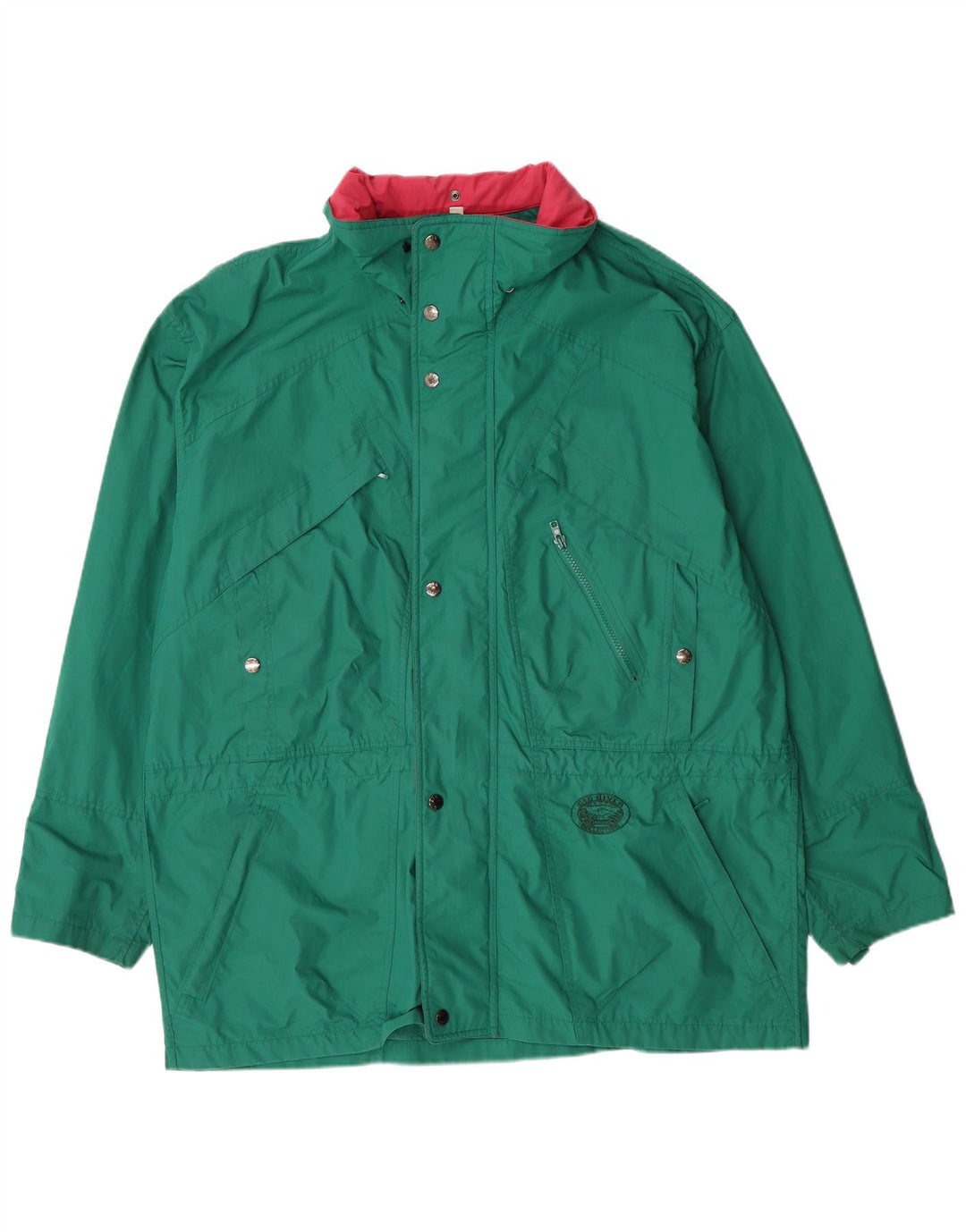Vintage Mens Windbreaker Jacket UK 42 XL Green Polyester