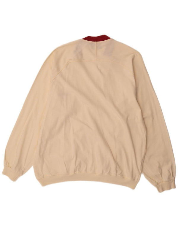 Trussardi Jeans Mens Cardigan Sweater 2XL Off White Colourblock Cotton