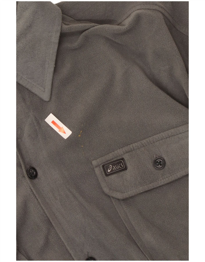 Asics Mens Fleece Shirt Large Grey Polyester