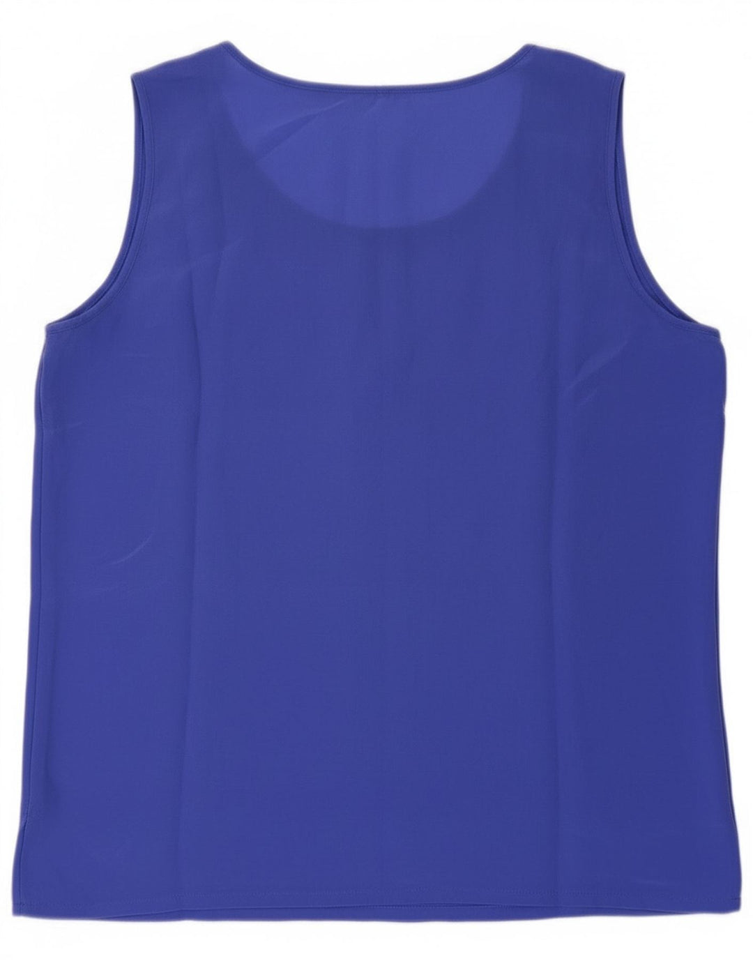 Vintage Womens See Through Vest Top UK 8 Small Blue Silk