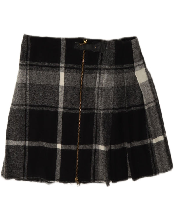 Mini gonna a pieghe da donna Max & Co. UK 6 XS W28 lana scozzese nera