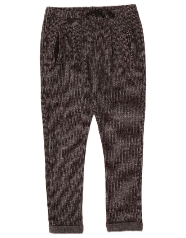ZARA Calças chino slim para meninas 7-8 anos W22 L18 cinza espinha de peixe