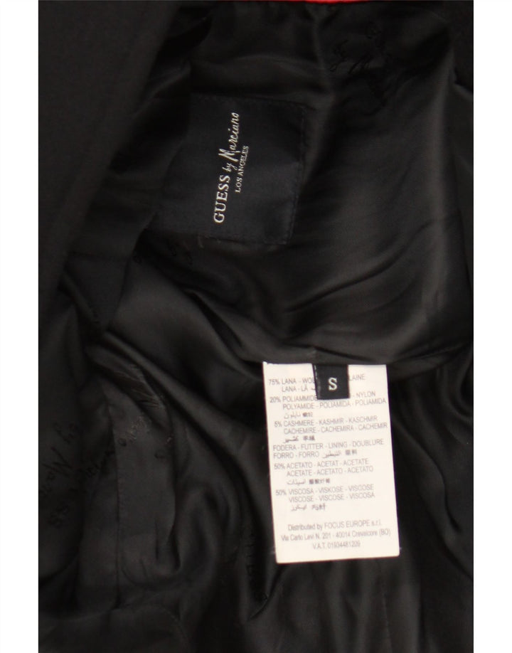 Guess By Marciano Mens Overcoat UK 36 Small Black Wool