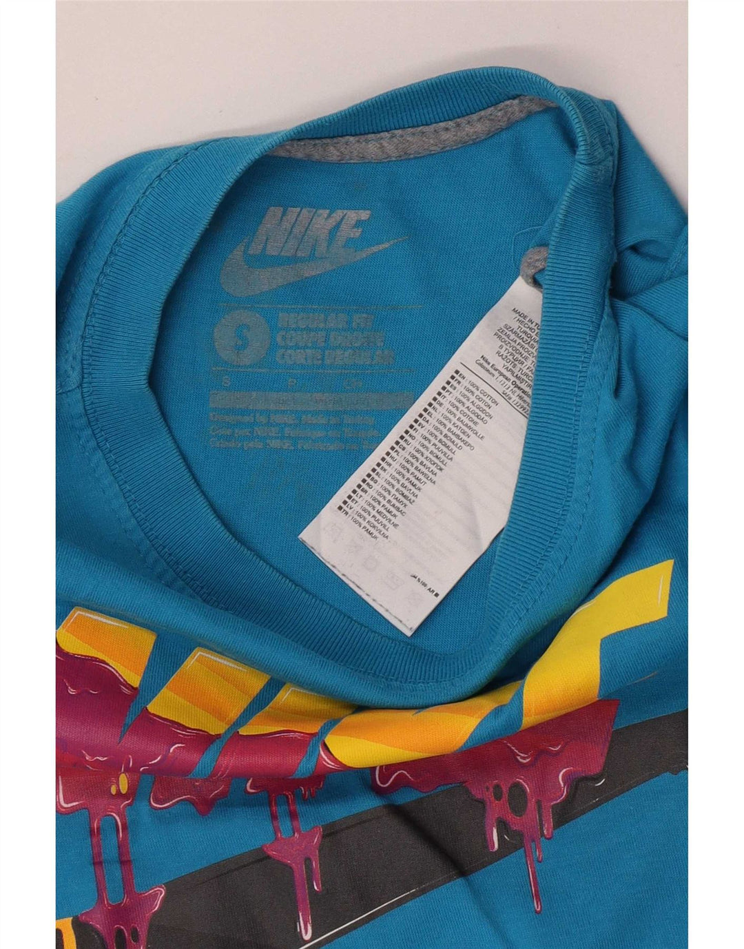 Nike Mens Regular Fit Graphic T-Shirt Top Small Blue Cotton