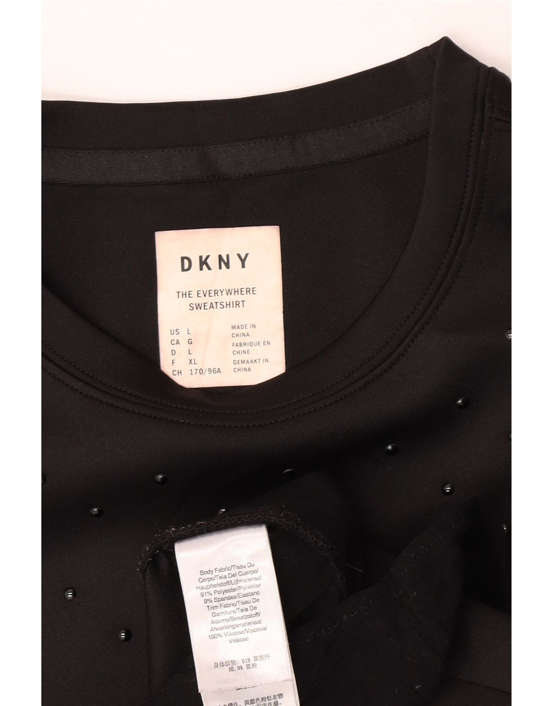Felpa da donna Dkny Jumper UK 16 Large Nero Poliestere