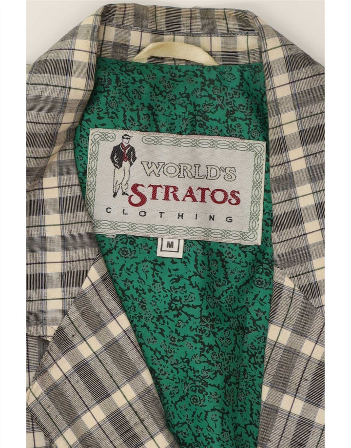 Stratos Mens 2 Button 2 Piece Suit UK 38 Medium Grey Check Classic