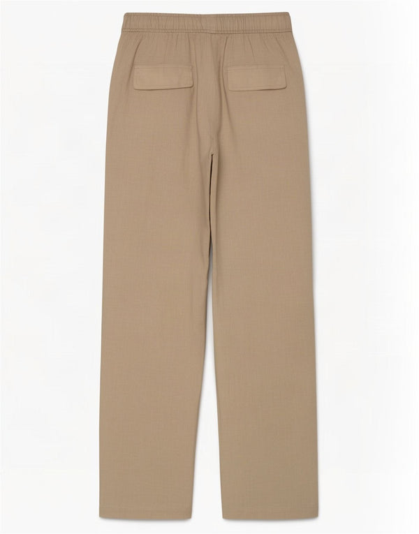 Zara Γυναικείο Ψηλόμεσο Παντελόνι Loose Fit Medium W28 L30 Μπεζ λινό