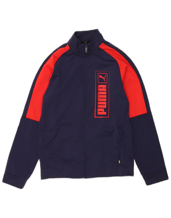 Puma Boys Graphic αθλητική φόρμα Top μπουφάν 13-14 ετών Navy Blue Colorblock