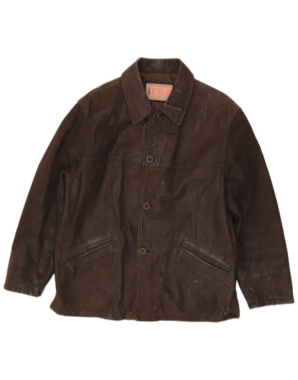 Vintage herre læderjakke IT 48 Medium Brun