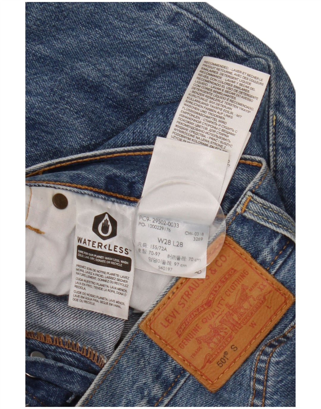 Levi's Mens 501 Straight Jeans W28 L28 Blue Cotton