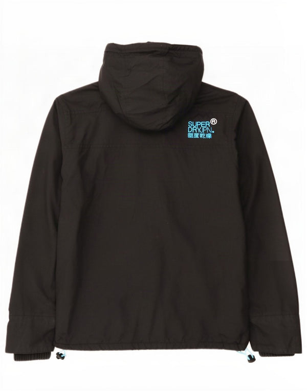 Женская ветровка с капюшоном Superdry UK 14, средний черный нейлон