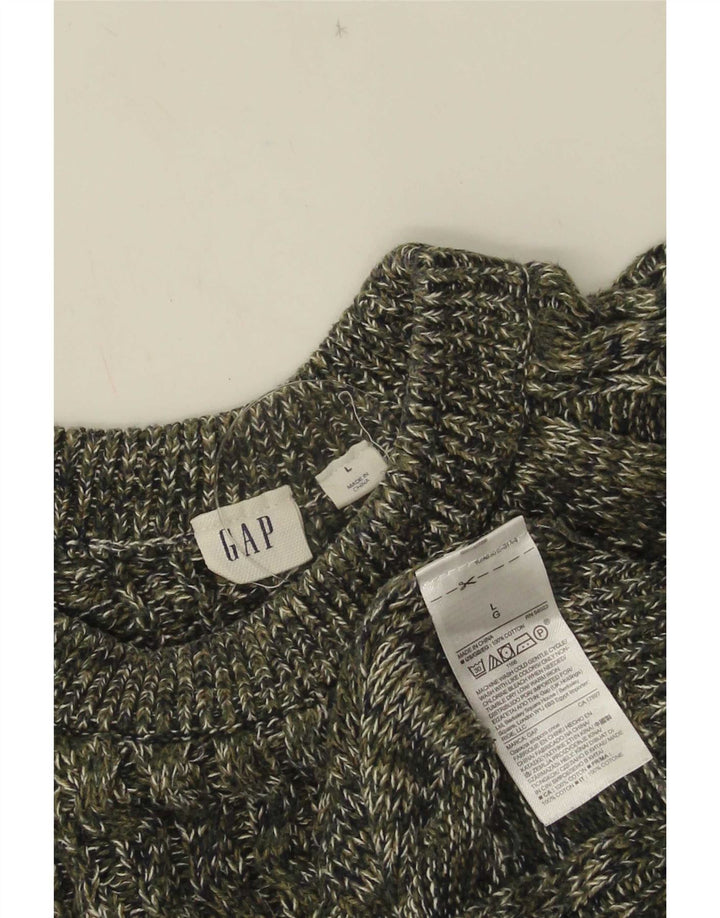 Gap Womens Oversized Crew Neck Jumper Sweater UK 16 Large Grey Flecked