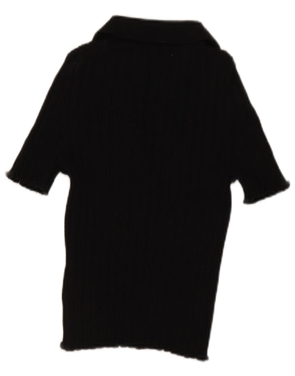 Tricou polo Boden pentru femei UK 12, bumbac mediu negru