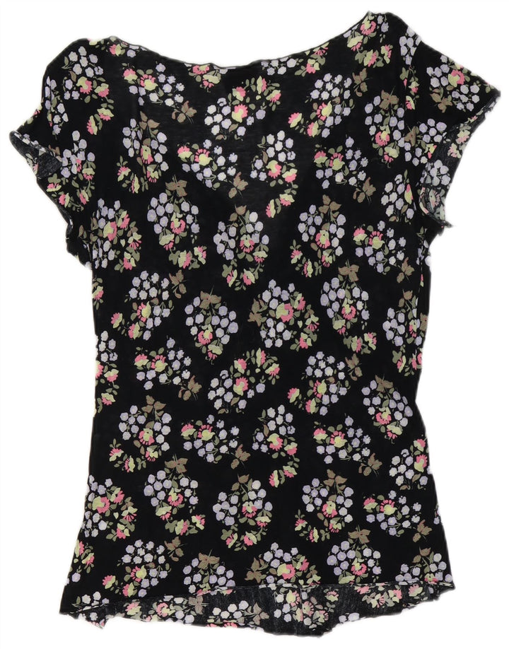 Max & Co. Womens Blouse Top UK 10 Small Black Floral