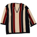 Accento By Marzotto Pull col V Homme Rayé Multicolore Moyen