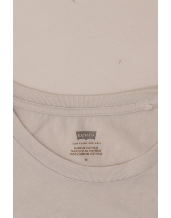 LEVI'S Womens Graphic T-Shirt Top UK 14 Medium White