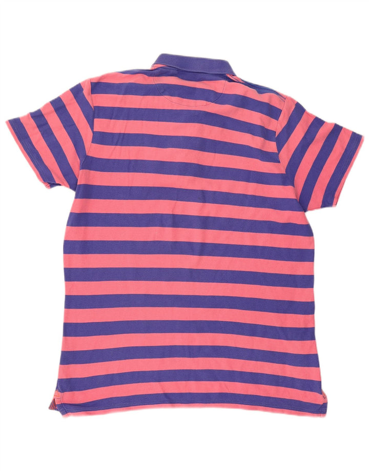 Fat Face Herre Polo Shirt Stor Blå Stribet Bomuld
