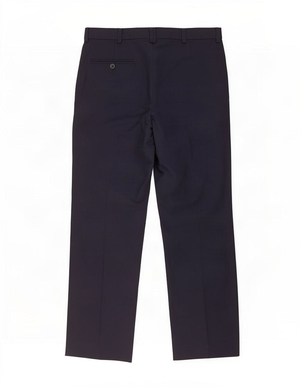 Pantaloni da abito con pegging Marks & Spencer da uomo St. Michael W36 L29 Blu Navy