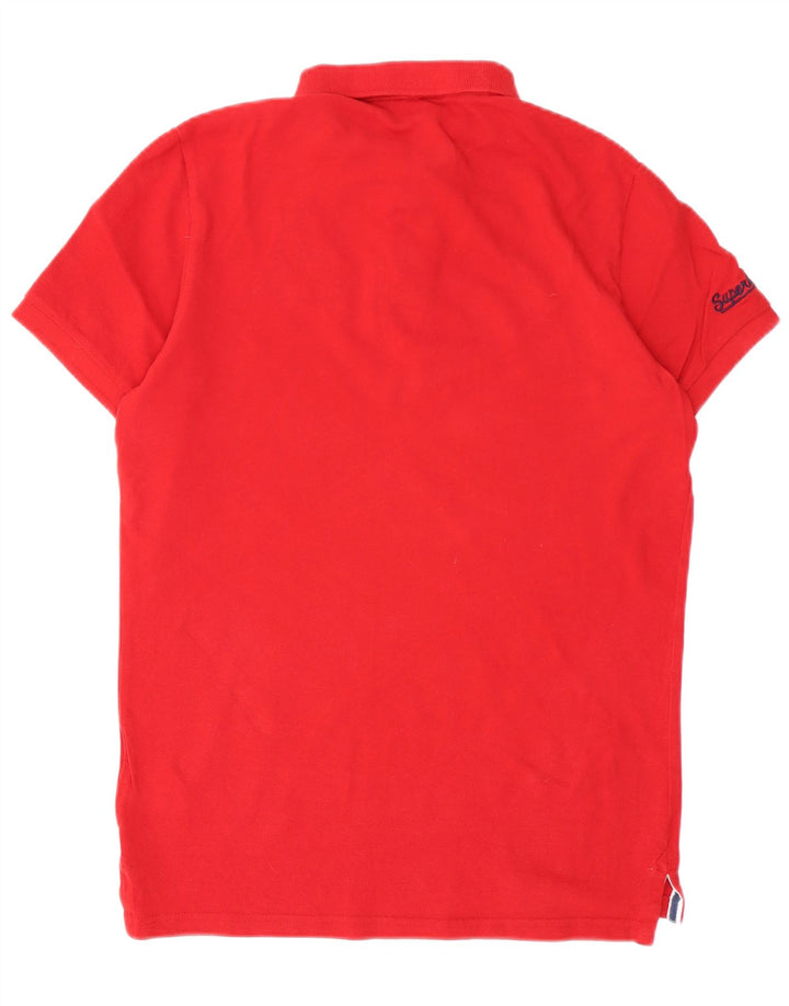 Superdry Mens Graphic Polo Shirt Large Red Cotton