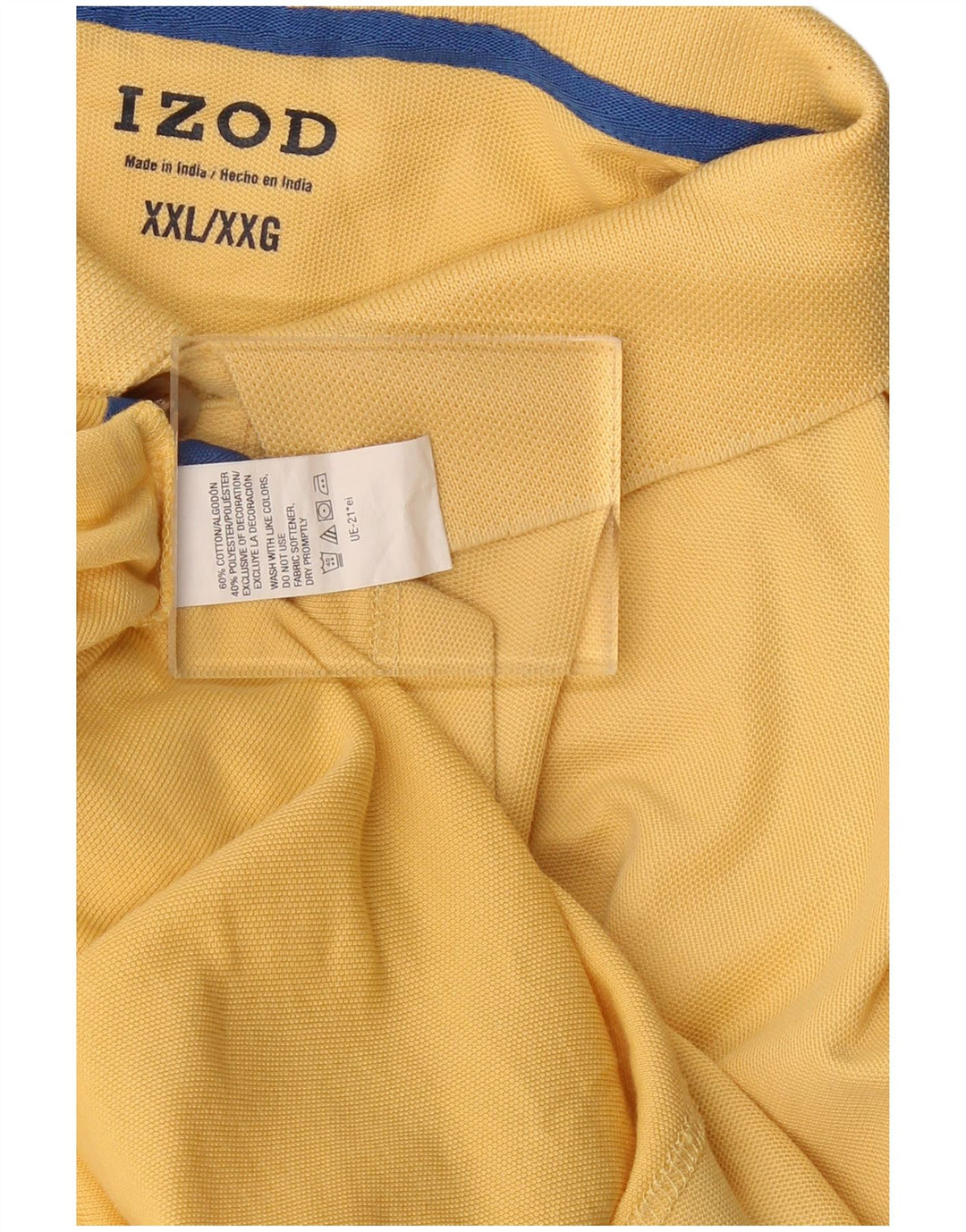 IZOD Mens Polo Shirt 2XL Yellow Cotton