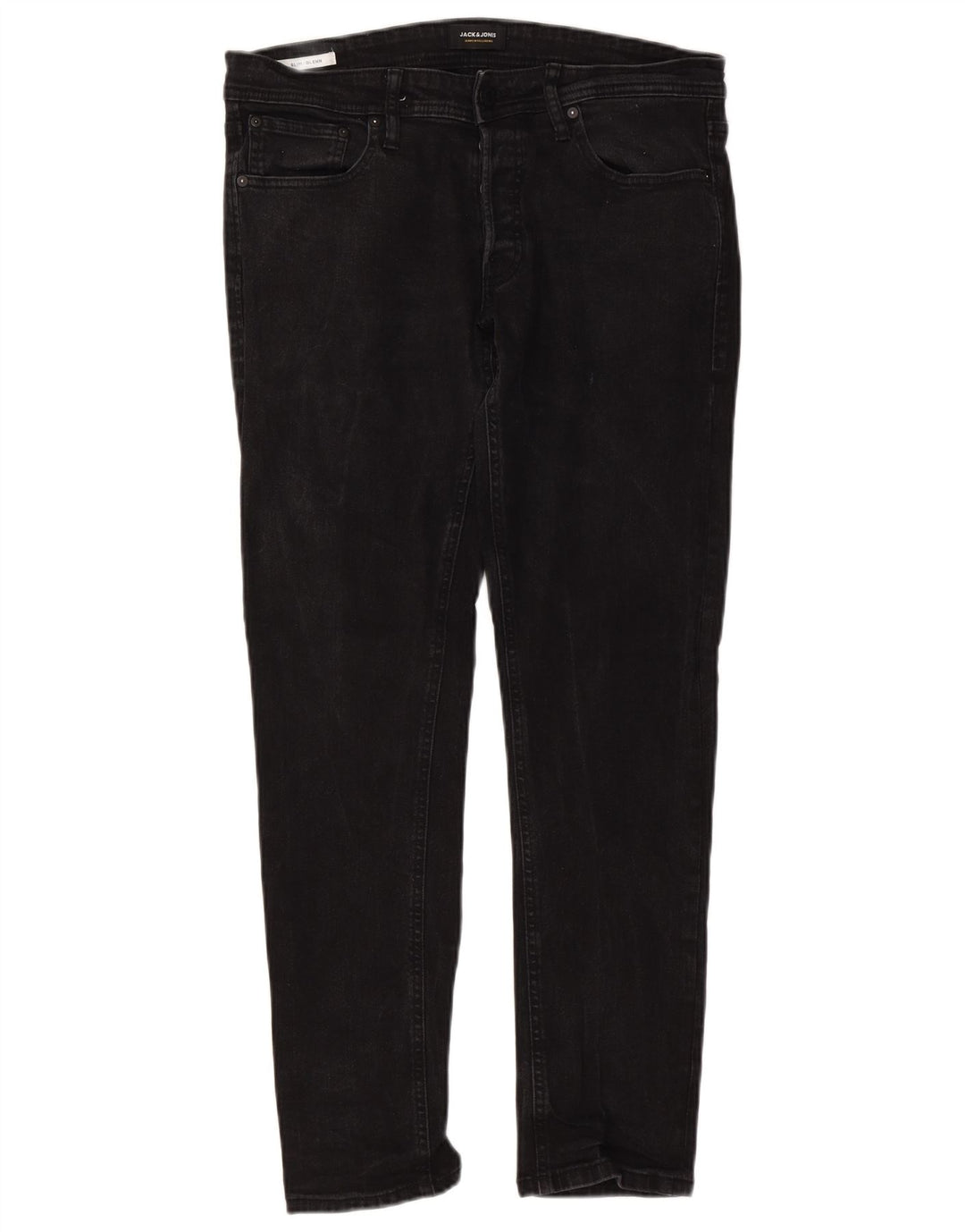 Jack & Jones Mens GLENN Slim Jeans W36 L32 Black Cotton