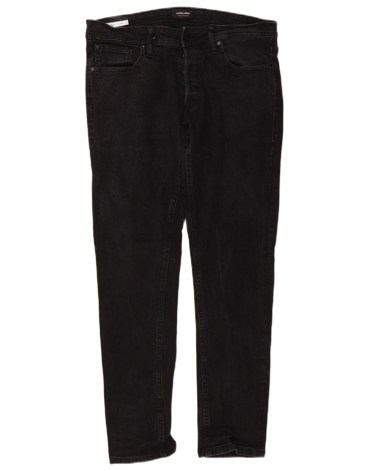 Jack & Jones Mens GLENN Slim Jeans W36 L32 Black Cotton