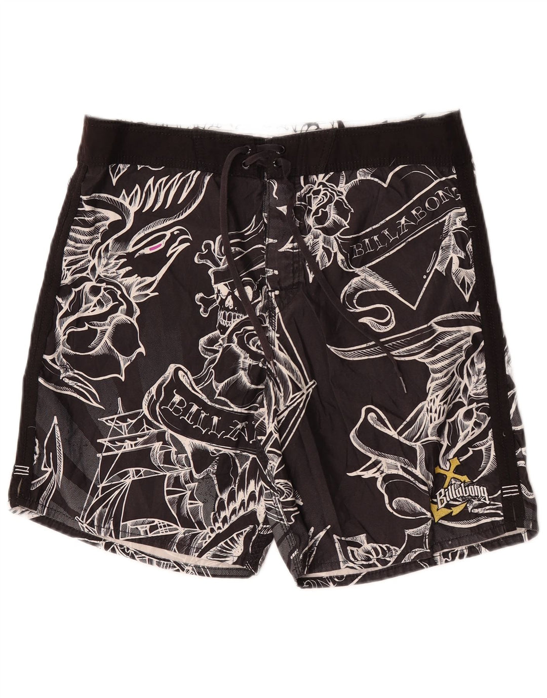 Billabong Mens Graphic Swimming Shorts Large Black Floral Polyester