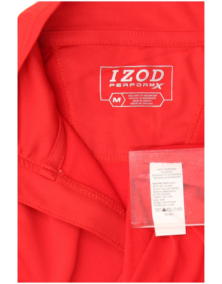 Izod Herre Zip Neck Pullover Træningsdragt Top Medium Rød Polyester