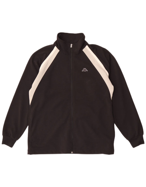Kappa Hombre Chándal Top Chaqueta Grande Negro Colorblock Poliéster