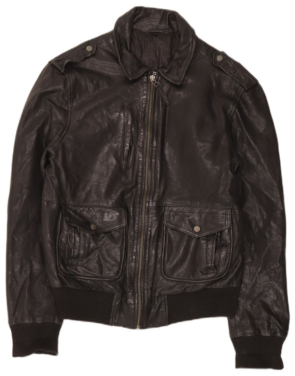 Vintage Mens Military Bomber Jacket UK 40 Large Black