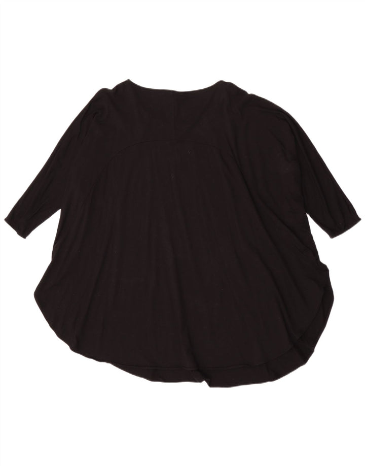 Cos Dame 3/4 ærmet Oversized Tunika Top UK 14 Medium Sort Viscose