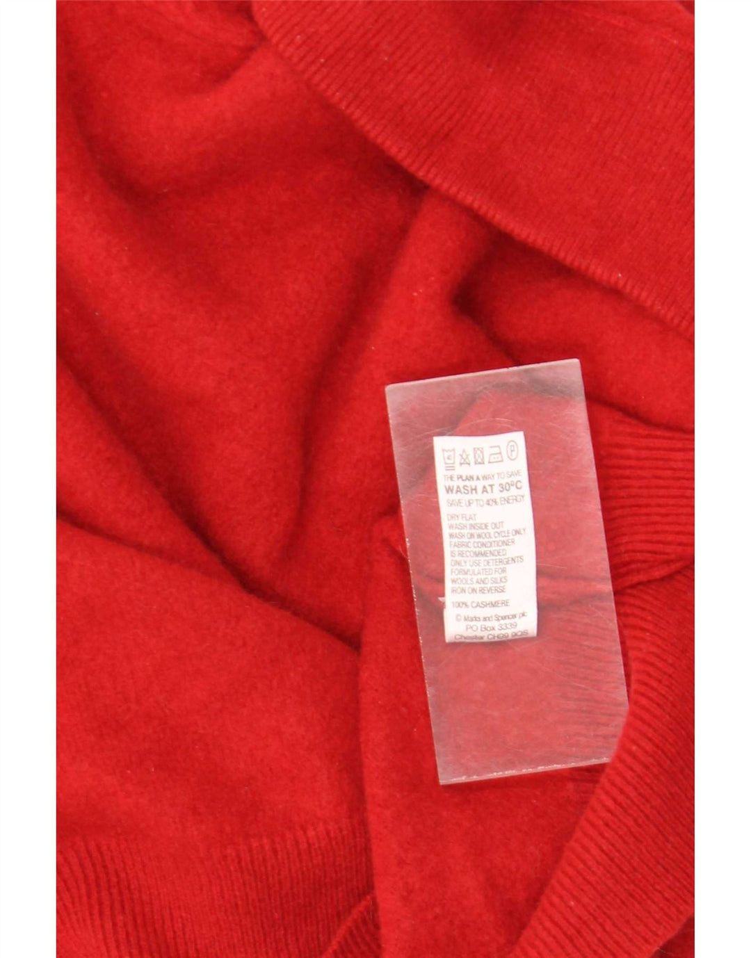 Marks & Spencer Womens Crop Turtle Neck Jumper Sweater UK 16 Large Red