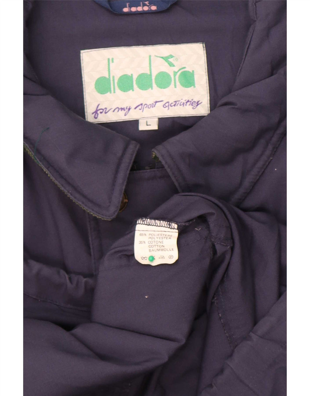 Diadora Veste coupe-vent pour homme UK 40 Large Bleu marine Polyester