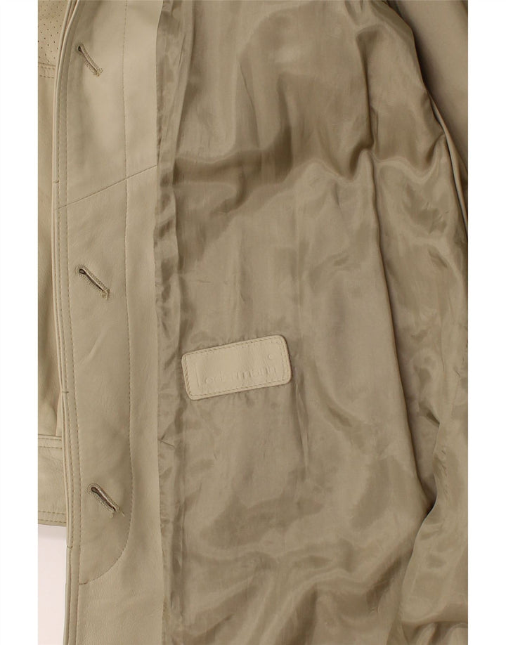 Cappotto in pelle da donna VINTAGE UK 18 XL Beige