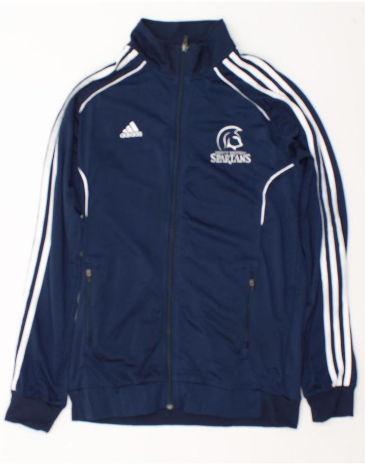 Adidas Mens Spartans Graphic Tracksuit Top Jacket Small Navy Blue Polyester