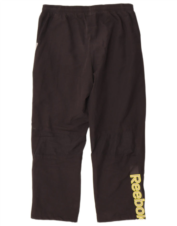 REEBOK Mens Graphic Tracksuit Trousers Medium  Black Polyester