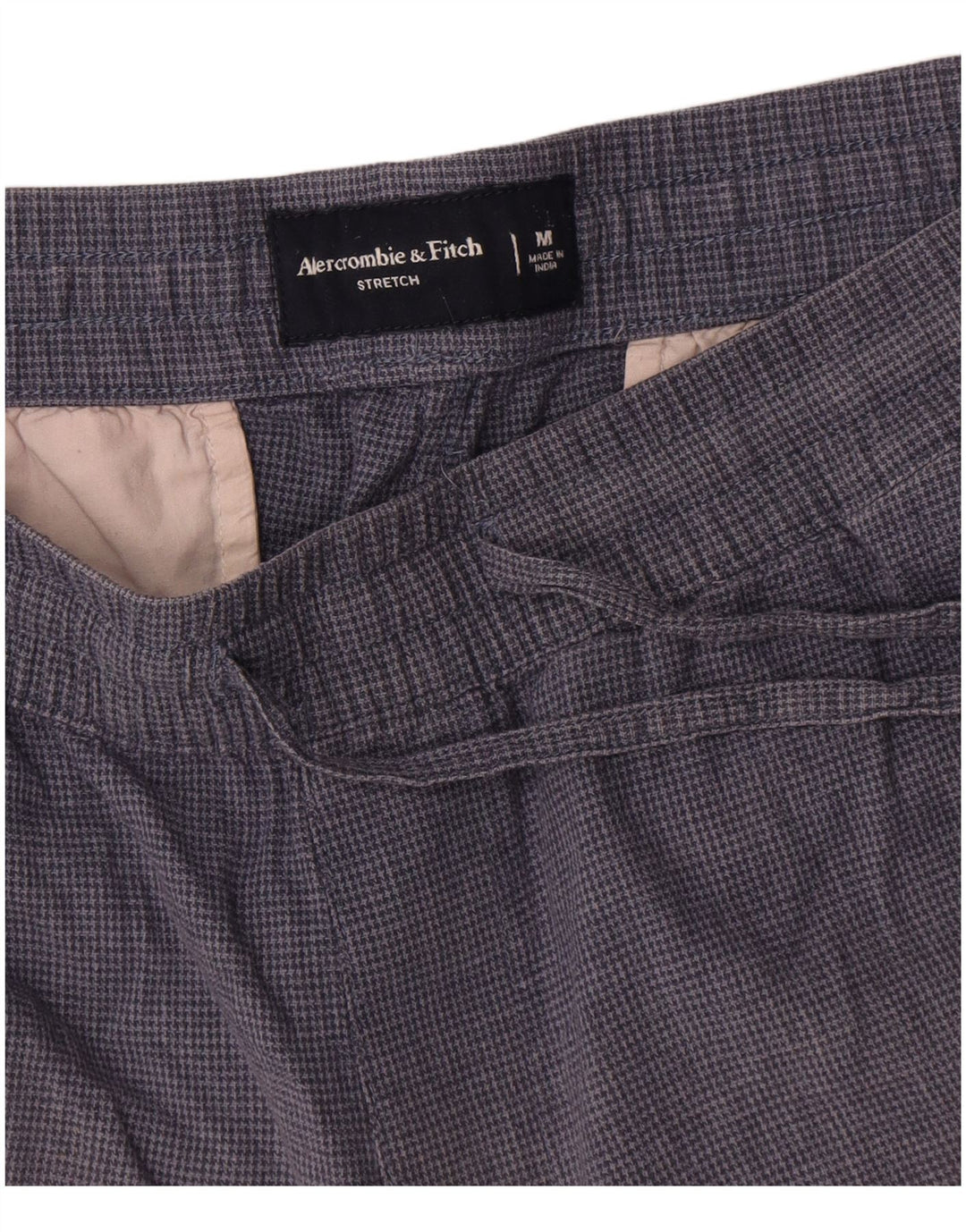 Abercrombie & Fitch Womens Chino Shorts Medium W32 Navy Blue Houndstooth