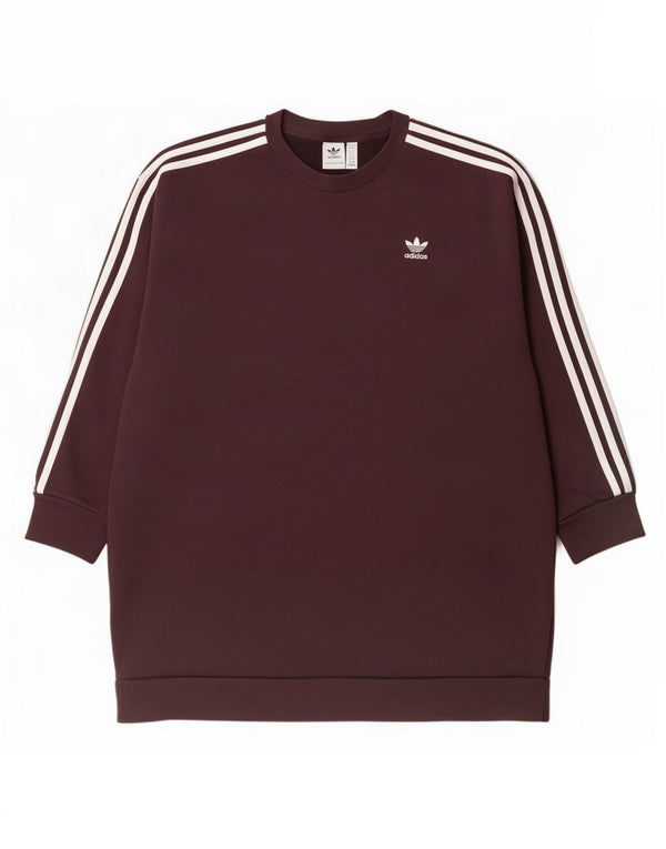 Abito maglione felpa oversize da donna Adidas UK 12 Bordeaux medio