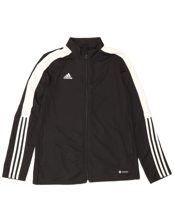 Adidas Womens Aeroready Tracksuit Top Jacket UK 16/18 Large Black Polyester