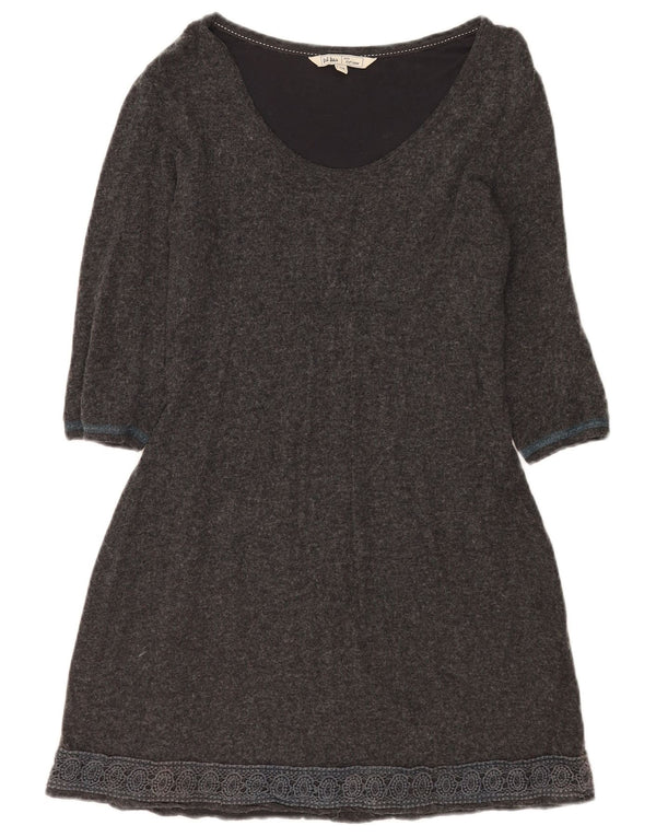 Fat Face Γυναικείο φόρεμα 3/4 μανίκια UK 12 Medium Grey Floral Viscose