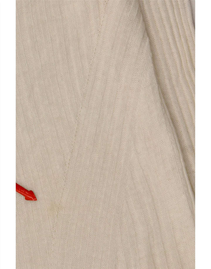 Massimo Dutti Womens Cardigan Sweater UK 10 Small White Linen